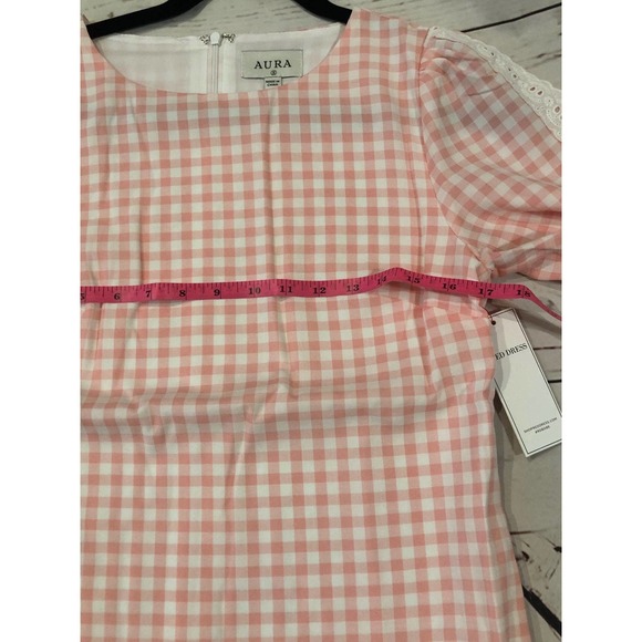Pink Gingham Lace Girly Feminine Cottagecore Preppy Dress - Picture 8 of 10